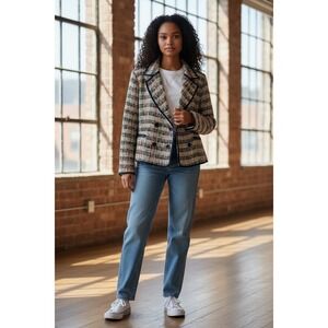 Talbots Petite 12P Bouclé Tweed Blazer | Double Breasted Quiet Luxury Jacket